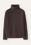 Roll-neck sweater, Maroon brown, webstill