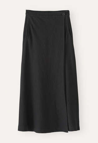 Wrap bias skirt, Grey black, webstill