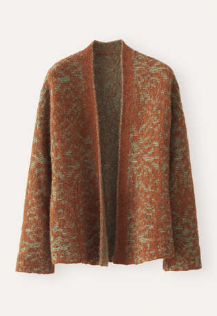 Lace-stitch kimono cardigan, Chilli aqua, webstill