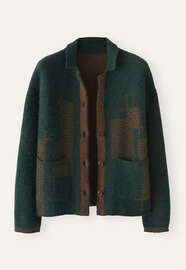 Jacquard jacket, Forest tan, webstill