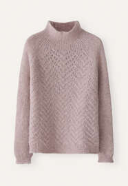Cable-stitch sweater, Lilac grey, webstill