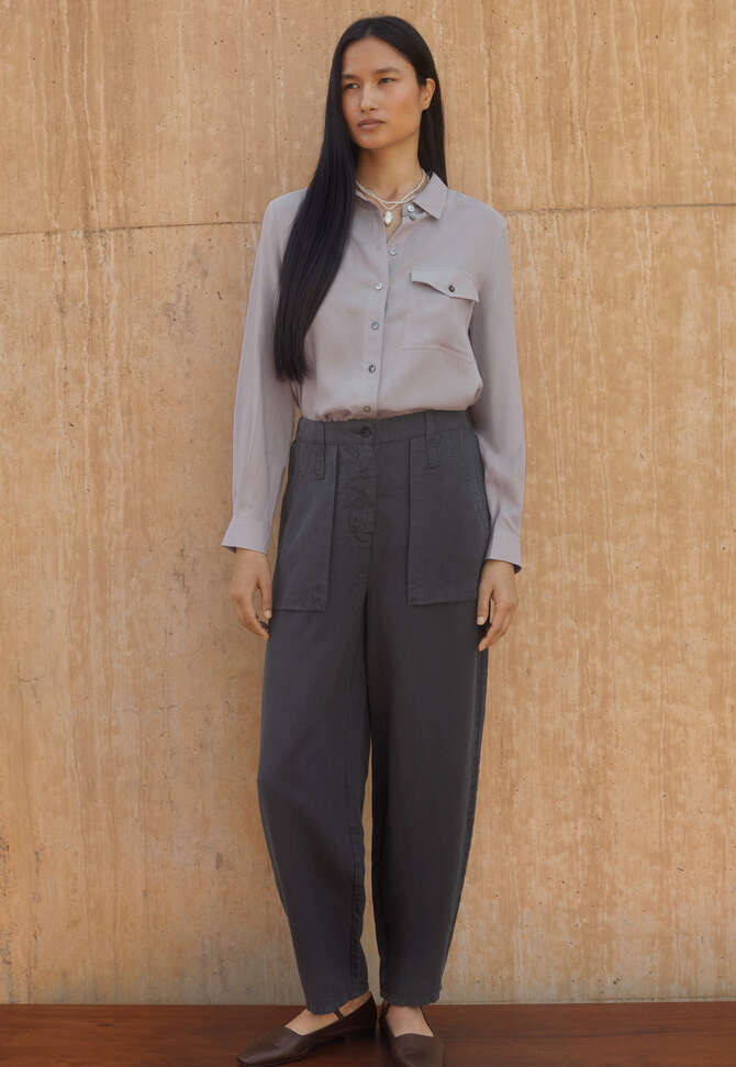 Patch pocket blouse, Pale mink, completeTheLook