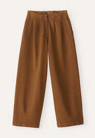 Pleat-front cropped trousers, Toffee, webstill