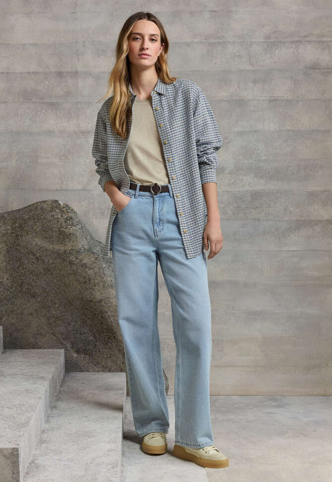 Gingham checked shirt, Natural ocean, completeTheLook