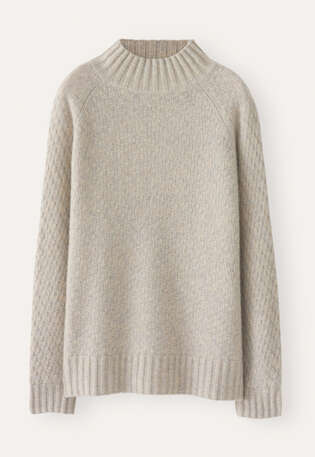 Funnel-neck sweater, Pebble, webstill