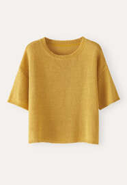 Short-sleeve sweater, Mustard, webstill