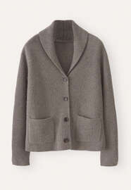 Shawl-collar cardigan, Dark haze, webstill