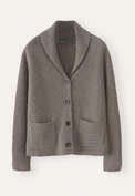 Shawl-collar cardigan, Dark haze, webstill