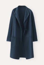 Funnel-neck coat, Midnight teal, webstill