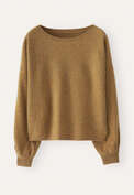 Dolman pleated-sleeve sweater, Tundra, webstill