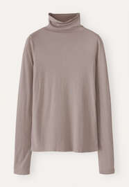 Funnel-neck top, Mink taupe, webstill