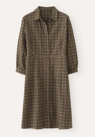 Checked dress, Tan black, webstill