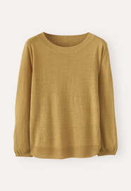Bell-shaped sleeve sweater, Yellow ochre, webstill