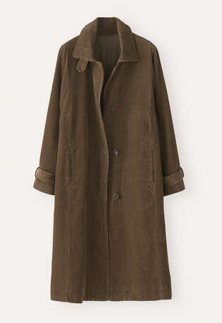 Funnel-neck coat, Khaki brown, webstill