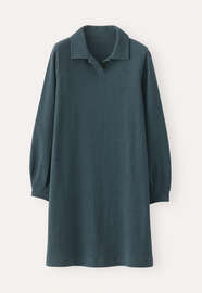 Button-neck dress, Petrol teal, webstill