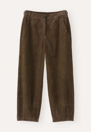 Cropped tapered-leg trousers, Peat, webstill