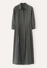 Gingham checked dress, Charcoal, webstill