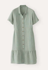 Gathered hem-seam dress, Golden ocean, webstill