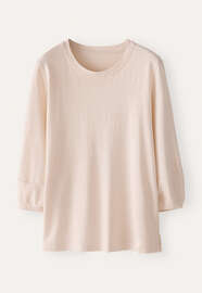 Round-neck top, Shell pink, webstill