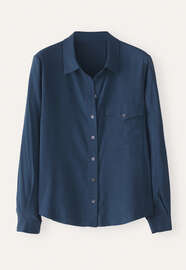 Patch pocket blouse, Dark petrol, webstill