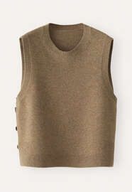Sleeveless sweater, Moss taupe, webstill