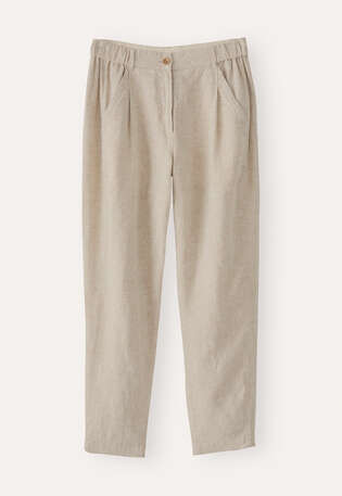 Cropped tapered trousers, Natural, webstill