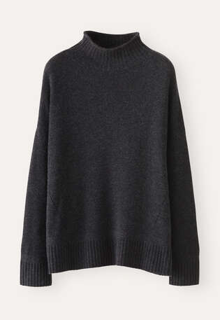 Funnel-neck sweater, Charcoal, webstill