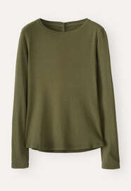 Ribbed long-sleeve top, Forest, webstill