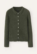 Ribbed cardigan, Dark pine, webstill