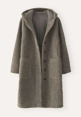 Hooded coat, Taupe, webstill