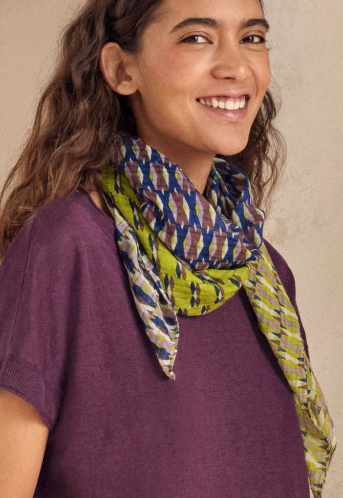 Lime print square scarf, Lime, completeTheLook