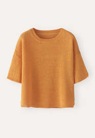 Short-sleeve sweater, Soft orange, webstill