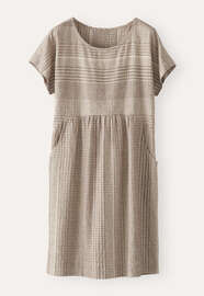 Striped dress, Brown taupe, webstill