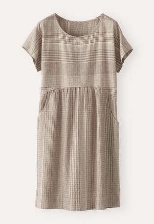 Striped dress, Brown taupe, webstill