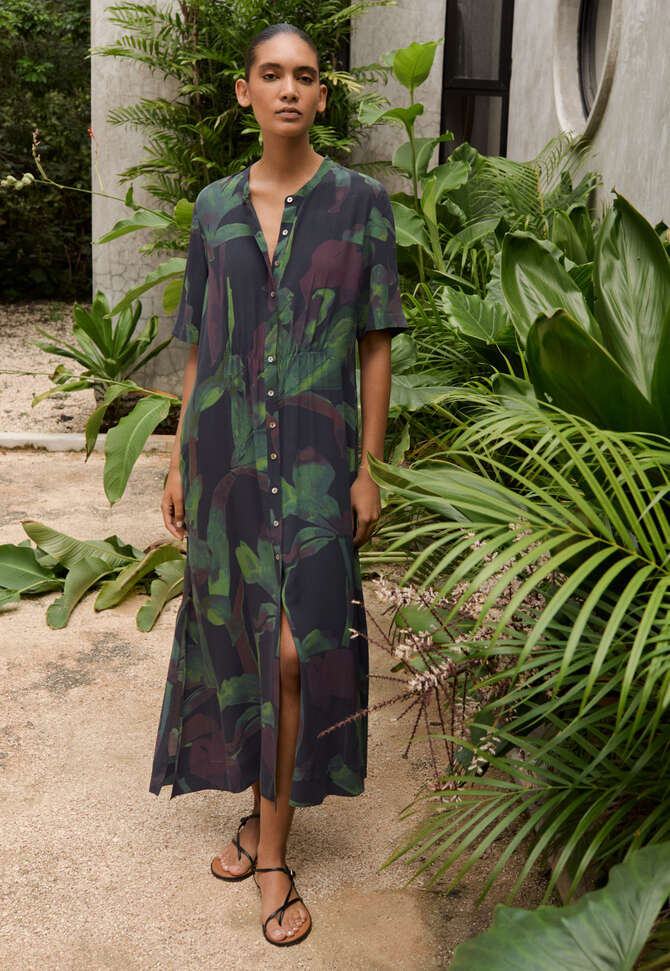 Printed dress, Ink forest, completeTheLook