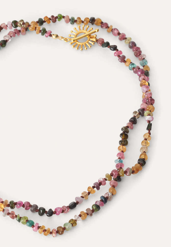 Tourmaline beaded necklace, Blush green, completeTheLook