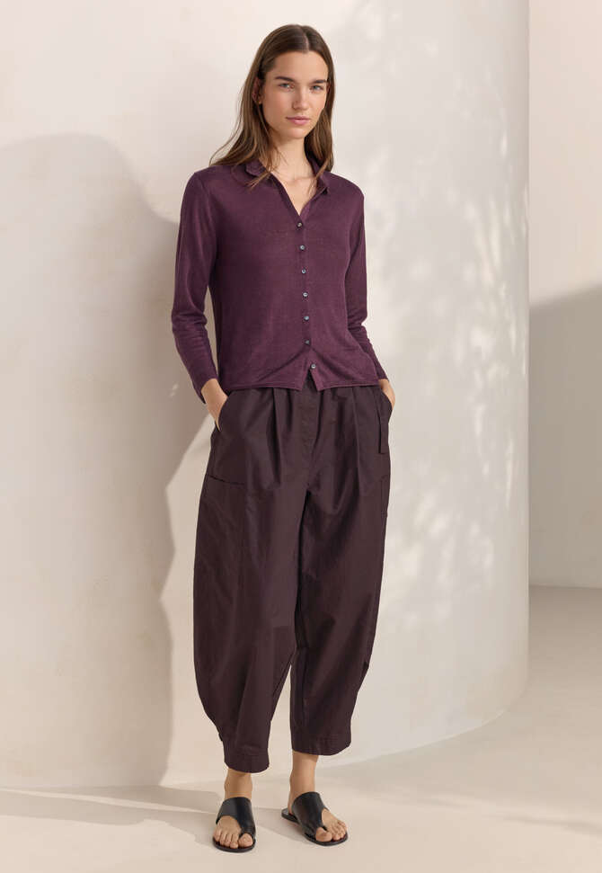 Collared cardigan, Dark plum, completeTheLook