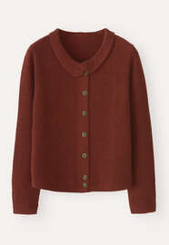 Collared cardigan, Copper red, webstill