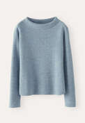 Herringbone-stitch sweater, Ocean grey, webstill