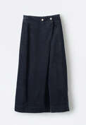 Pleat front chunky cord skirt, Midnight, webstill