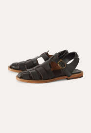 Caged sandals, Black, webstill