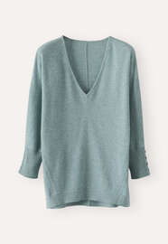 V-neck sweater, Aqua green, webstill