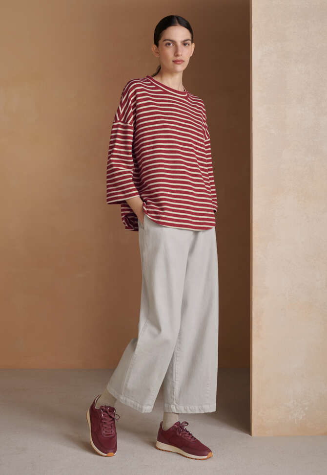Striped top, Cranberry cream, completeTheLook