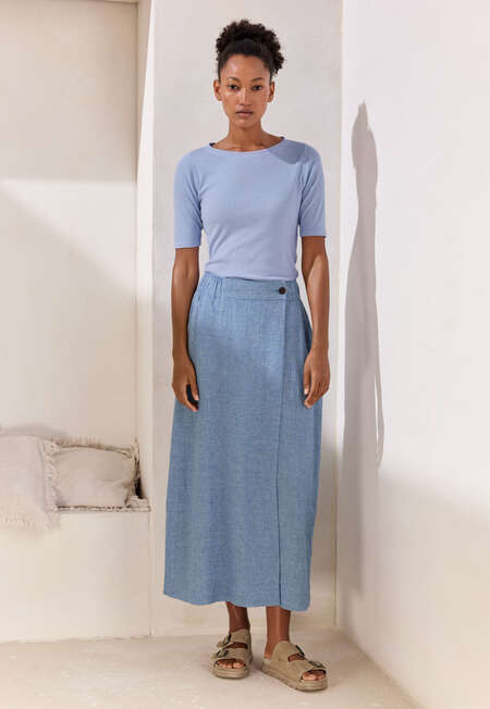 Ribbed jersey top, Soft cornflower, completeTheLook