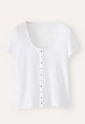 Scoop-neck top, White, webstill