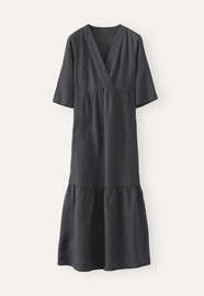 V-neck dress, Petrol black, webstill
