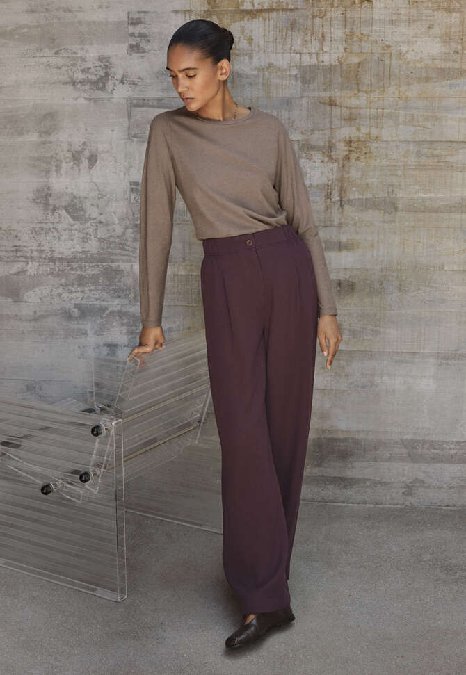 Round-neck top, Soft taupe, completeTheLook