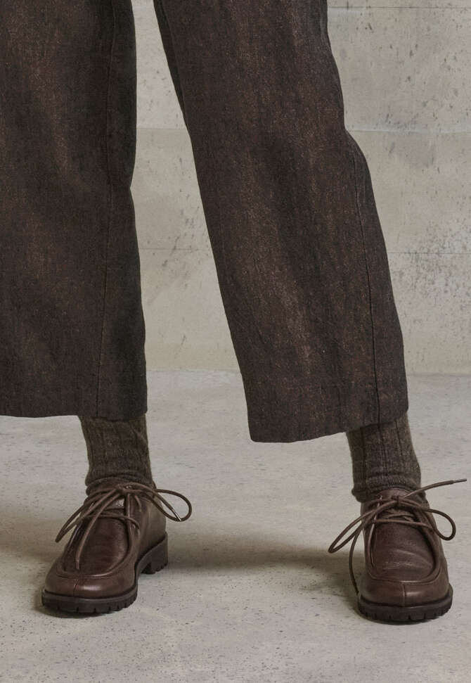 Ribbed socks, Dark brown, completeTheLook