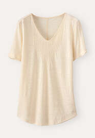 V-neck T-shirt, Parchment, webstill