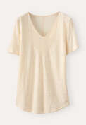 V-neck T-shirt, Parchment, webstill